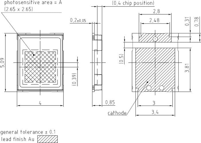 Mechanical Drawing - ams OSRAM Silicon 22xx PIN Photodiodes
